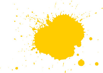 yellow watercolor brush dropped splash splatter grunge graphic element