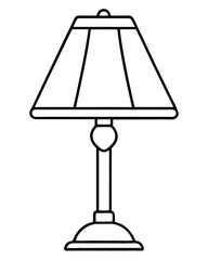 table lamp icon vector illustration line art transparent background