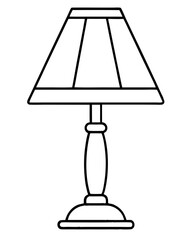 table lamp icon vector illustration line art transparent background