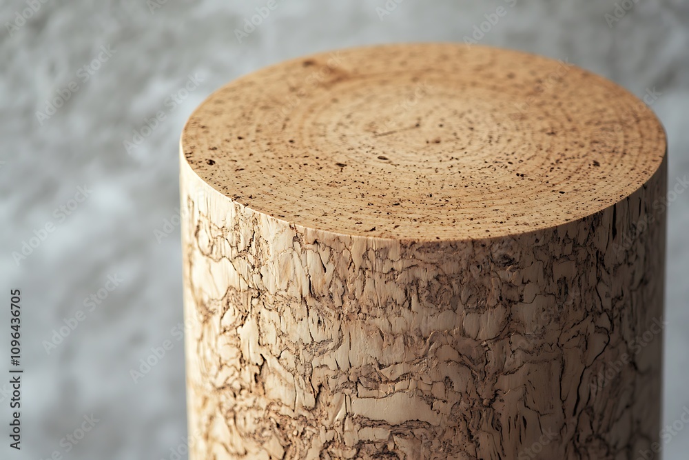 Poster Close-up of a cylindrical piece of cork with visible texture and grain.