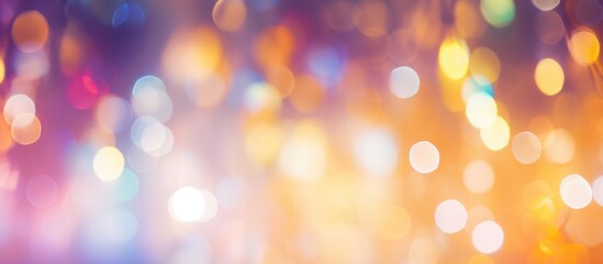 Fototapeta premium Colorful Christmas lights bokeh background with vibrant blur and empty space for text creating a festive atmosphere for seasonal designs