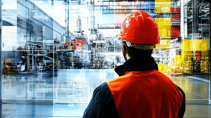 Worker Contemplates Industrial Factory Automation