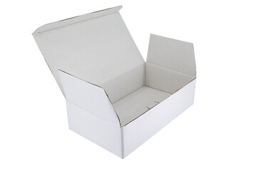 White cardboard box isolated on a White background