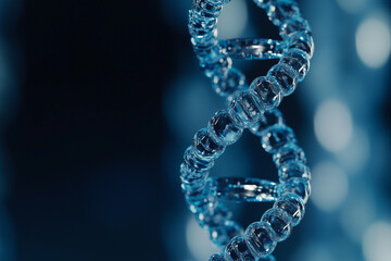 Translucent DNA Helix Concept Background with Biotechnology and Genetics Research