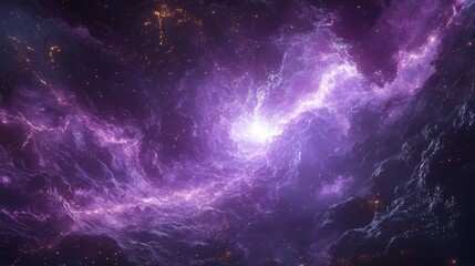 Naklejka premium Cosmic Nebula: A Purple Galaxy
