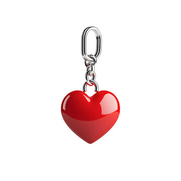 shiny red heart keychain with metal clasp, perfect for expressing love and affection. This charming accessory adds playful touch to any bag or set of keys
