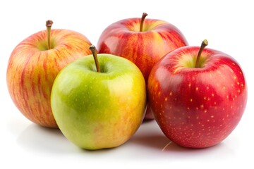red and green apples isolated