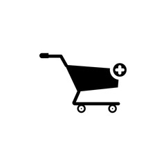 Add to cart icon Thin line flat illustration