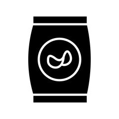 Chips bag icon Thin line flat illustration