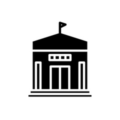 City hall building icon Thin line flat illustration