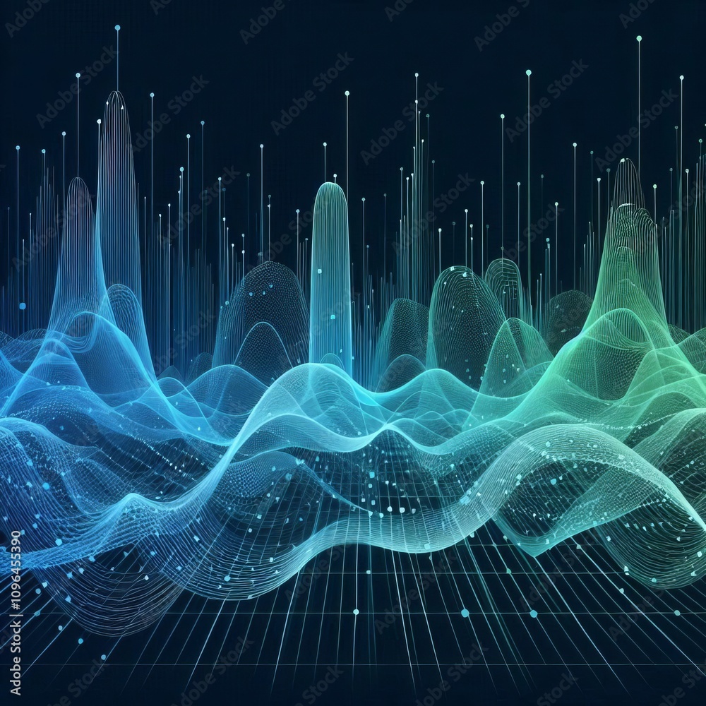 Poster sound waves abstract representation of sound waves using lines a
