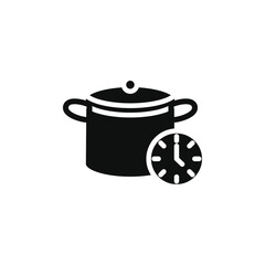 Cooking time icon Thin line flat illustration