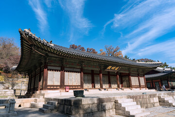 가을 창경궁의 통명전, 종로구. 서울, 대한민국