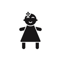 Doll icon Thin line flat illustration