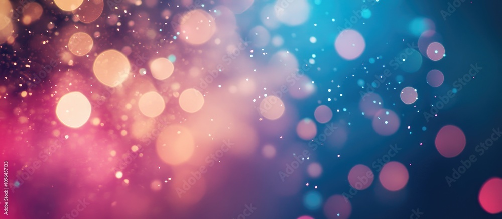 Poster Colorful bokeh background with soft focus creating a vibrant high key effect for festive or artistic design use