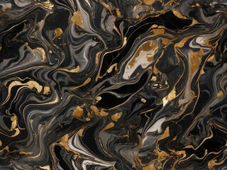 Fototapeta premium Stunning Black and Gold Marbled Design. A luxurious and elegant graphic pattern for various uses.