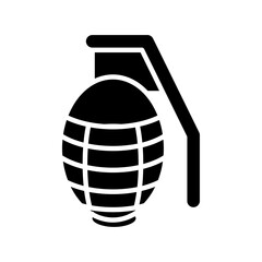 Hand grenade icon Thin line flat illustration