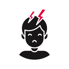 Headache icon Thin line flat illustration