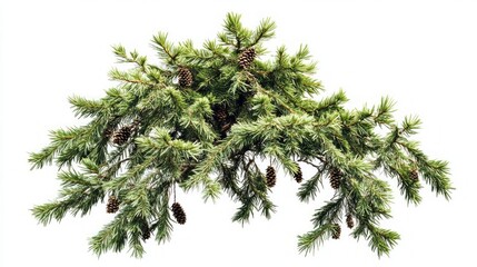 Fototapeta premium Elegant Pine Branch with Pinecones
