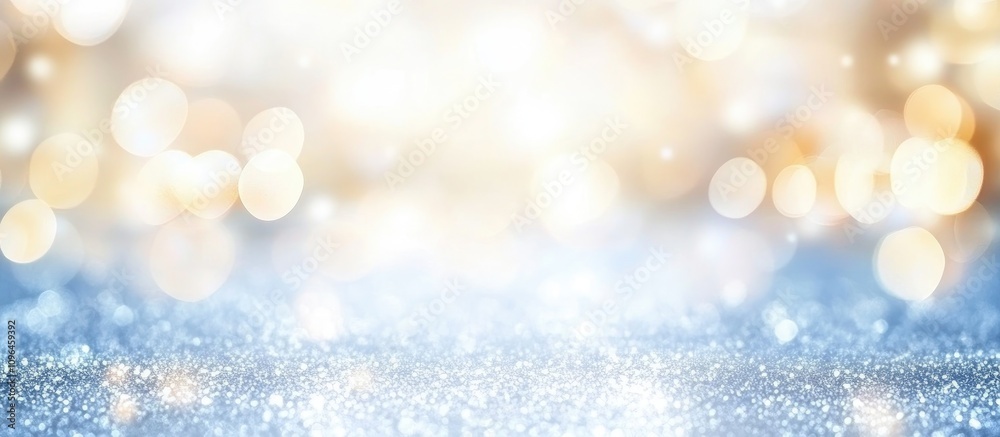 Wall mural blue bokeh sparkling background with shimmering light effects creating an elegant and dreamy atmosph