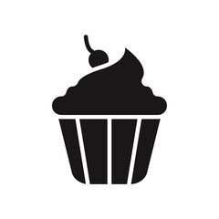 Muffin icon Thin line flat illustration