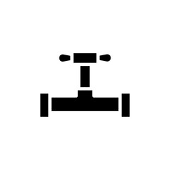Pipe valve icon Thin line flat illustration