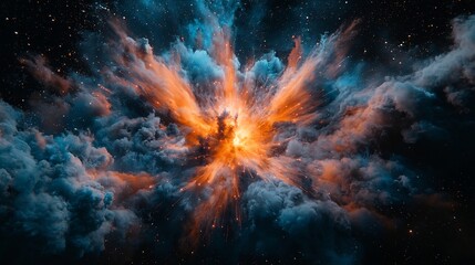 Cosmic Explosion of Vibrant Celestial Energy in Glowing Nebula of Galactic Phenomena