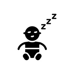 Sleeping baby icon Thin line flat illustration