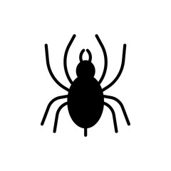 Spider icon Thin line flat illustration
