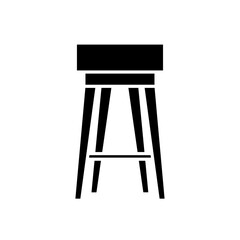 Stool icon Thin line flat illustration