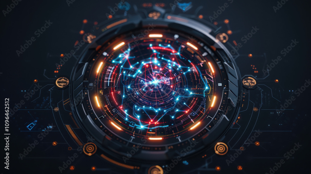 Poster exploring adaptive ai interfaces geometric learning visualization with luminescent feedback loops in