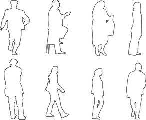 vector sketch illustration of a human silhouette design with all its activities for completeness of the image 