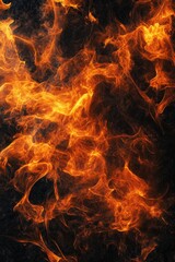 Fire close-up on black background