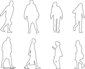 vector sketch illustration of a human silhouette design with all its activities for completeness of the image 
