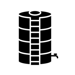 Water tank icon Thin line flat illustration