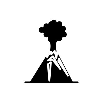 recommend clip art: Volcano eruption icon Thin line flat illustration