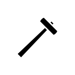 Wooden mallet icon Thin line flat illustration