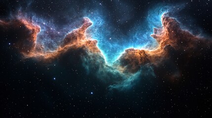 Fototapeta premium Mesmerizing Cosmic Explosion in Vibrant Nebula Galaxy