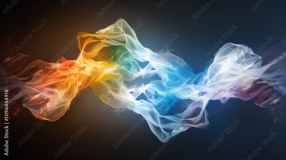 Poster exploring wave-particle duality quantum state transitions geometric representations and holographic 