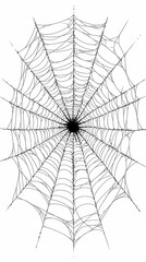 Obraz premium Intricate Spiderweb Illustration on White