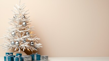 Classic Christmas Tree Blue Silver Gift Boxes