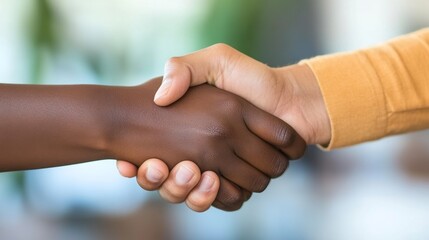 Two Hands in a Firm Handshake to Symbolize Unity and Agreement