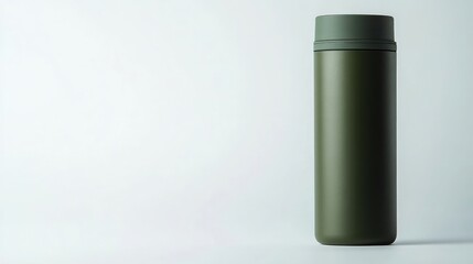 Eco-friendly travel thermos with modern styling isolated on white background