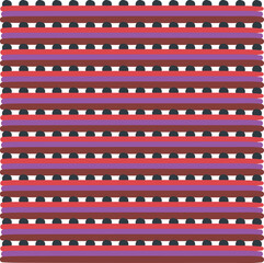 Adobe Illustrator Artwork with rows of red stripes and dots