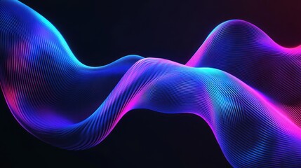 Fototapeta premium Abstract Neon Waveforms: A Symphony of Color and Light