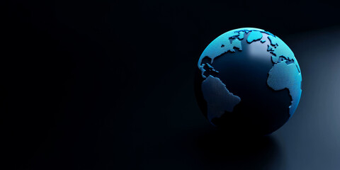 Fototapeta premium Anti tracking and protection concept. 3D globe with digital lines on a dark background.