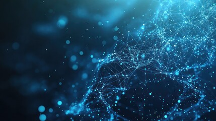 Abstract Network Connection: Digital Blue Nebula