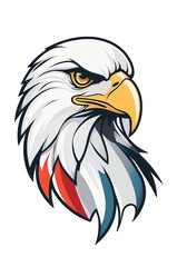 Obraz premium American eagle head illustration in vector style on transparent background