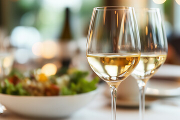 Obraz premium Close-Up of Wine Glasses at a Party with Blurred Background