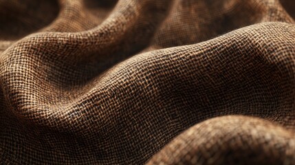 Fototapeta premium Brown Woven Fabric Draped in Soft Waves